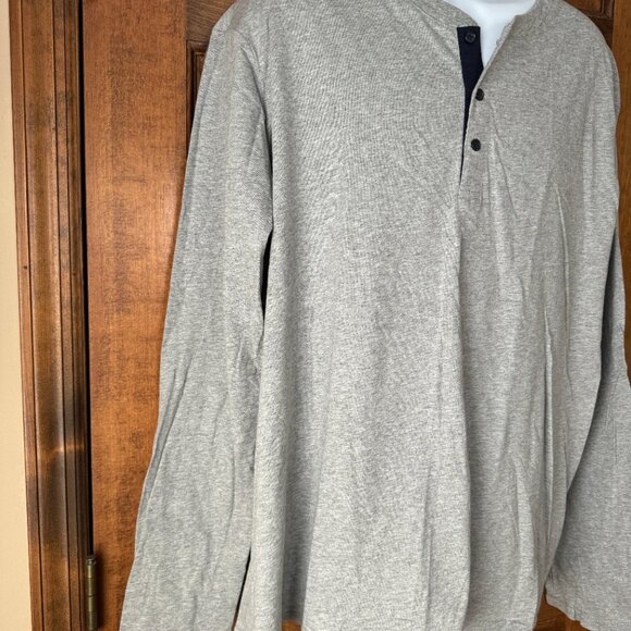 Merona Gray Henley Long Sleeve Tee XX-Large - Picture 4 of 11